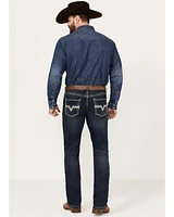 Rock & Roll Denim Men's Revolver Dark Vintage Wash Slim Straight Stretch Jeans