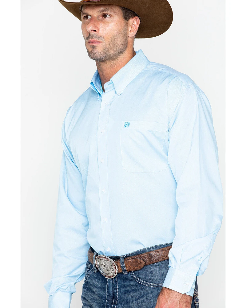 Cinch Men's Tencel Mini Striped Long Sleeve Button-Down Western Shirt