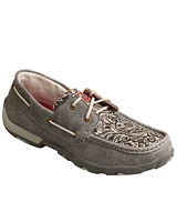 Twisted X Women's Tooled Boat Shoes - Moc Toe