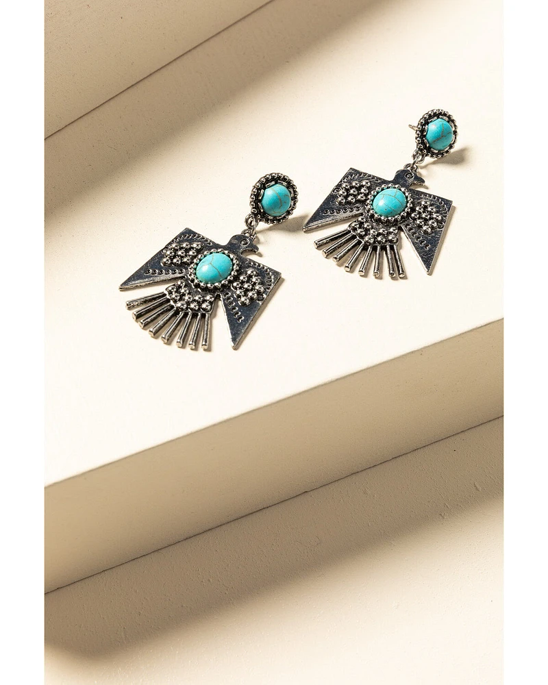 Idyllwind Women's Turquoise Beaded Thunderbird Earrings