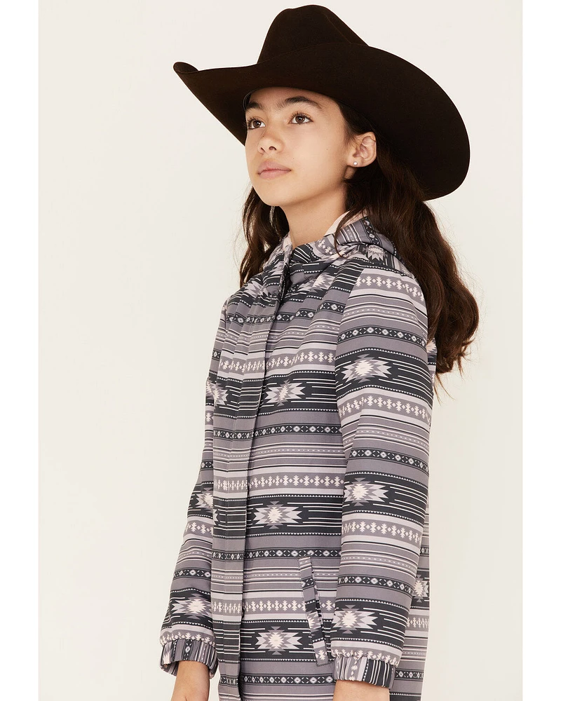 Cruel Girl Girls' Southwestern Stripe Softshell Hooded Jacket