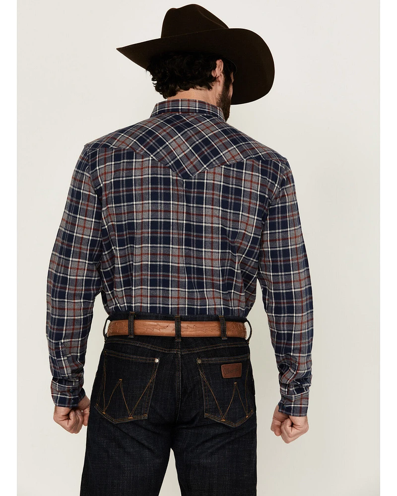 Cody James Men's Poker Plaid Print Long Sleeve Snap Western Shirt - Big