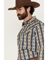 Gibson Trading Co Men's Sand Stone Wallpaper Striped Long Sleeve Snap Western Shirt