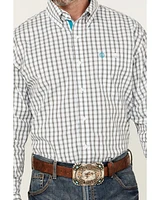George Strait by Wrangler Plaid Print Long Sleeve Button-Down Stretch Western Shirt