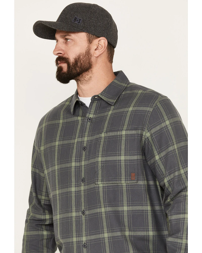 Brothers and Sons Men's Casual Plaid Print Long Sleeve Button-Down Western Flannel Shirt
