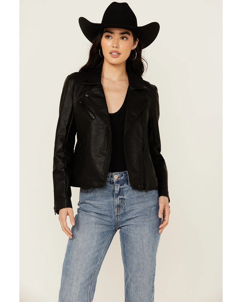 BLANKNYC Women's Faux Leather Moto Jacket