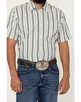 Cody James Men's Gunsmoke Dobby Striped Button-Down Short Sleeve Western Shirt