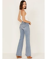 Shyanne Women's Light Wash High Rise Seamed Flare Jeans