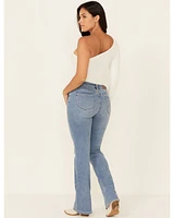 Rock & Roll Denim Women's Medium Wash Embroidered Mid Rise Bootcut Jean