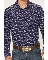 Gibson Trading Co Men's Blossom Floral Print Long Sleeve Snap Western Shirt