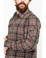 Outback Trading Co. Men's Plaid Print Laramie Perf. Long Sleeve Western Shirt