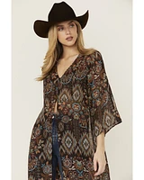 Shyanne Women's Floral Print Chiffon Kimono