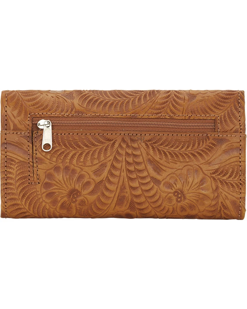 American West Women's Tri-Fold Wallet with Snap Closure