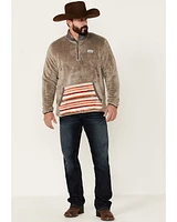 Hooey Men's Stripe Pocket 1/4 Zip Fleece Pullover
