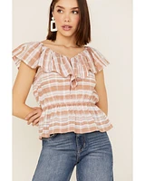 Wrangler Retro Women's Southwestern Stripe Off Shoulder Top
