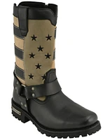 Milwaukee Leather Women's Stars & Stripes Harness Motorcycle Boots - Square Toe