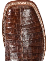 El Dorado Men's Handmade Caiman Belly Stockman Boots - Broad Square Toe