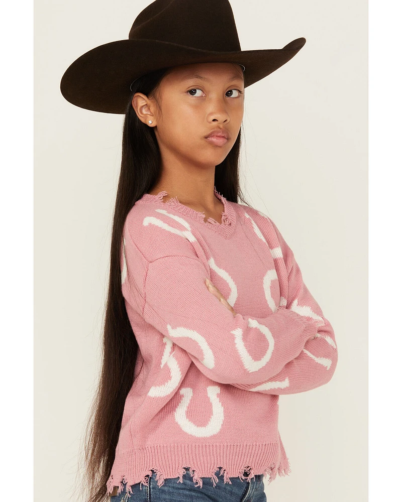 Self Esteem Girls' Horseshoe Sweater