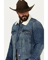 Cody James Men's Medium Wash Snap Sherpa Denim Jacket