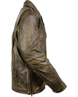 Milwaukee Leather Men's Triple Stitch Extra Long Biker Jacket - 3X