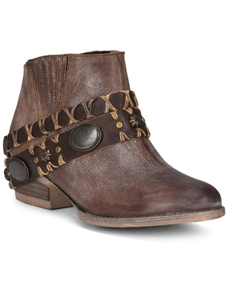 Circle G Women's Harness Fashion Booties - Round Toe