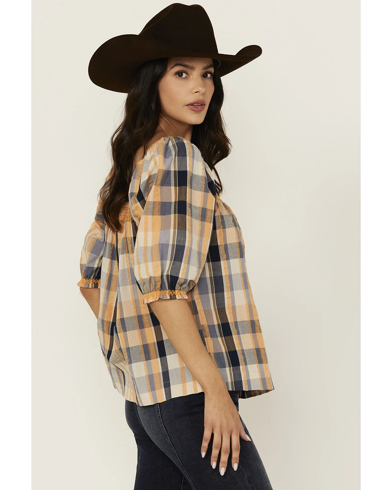 Cleo + Wolf Women's Bowie Plaid Print Short Sleeve Shirt