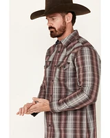 Moonshine Spirit Men's Ricochet Plaid Print Long Sleeve Snap Western Shirt
