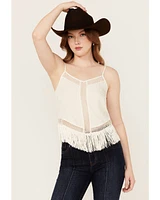 Idyllwind Women's Briarwick Jacquard Print Fringe And Lace Tank Top