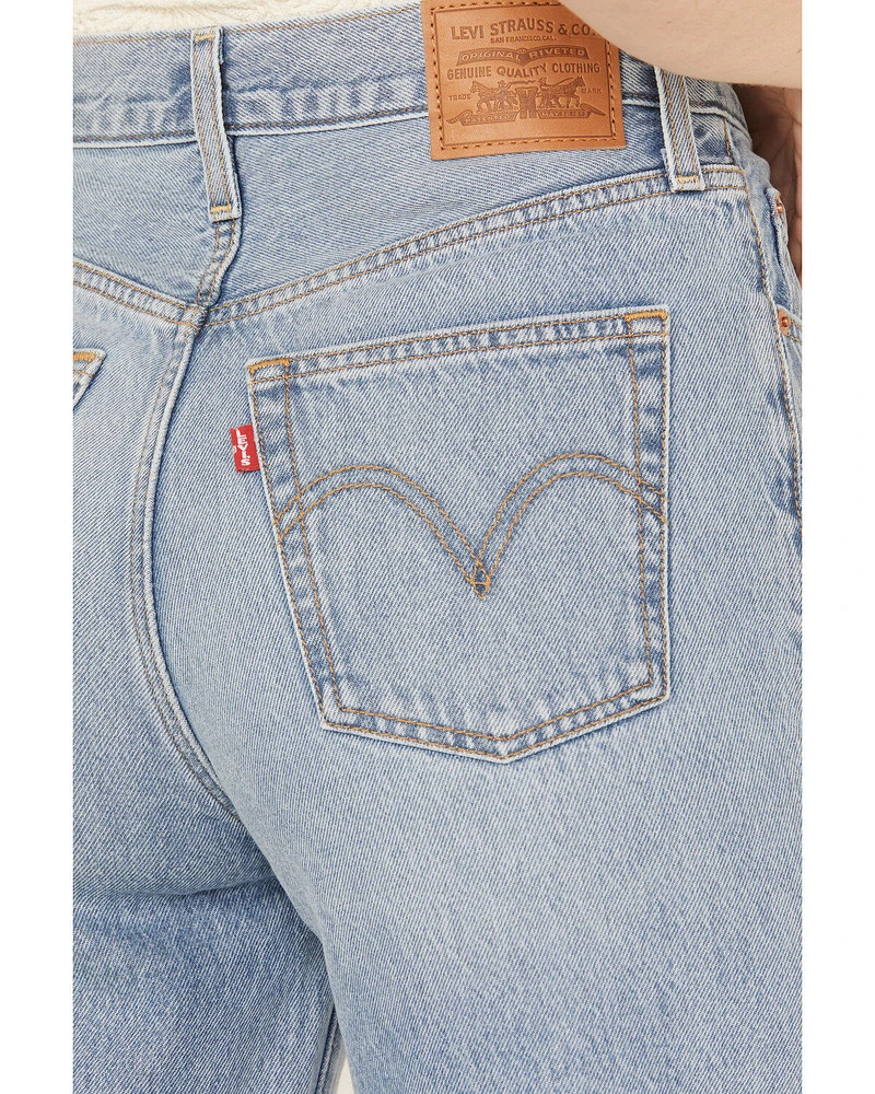 Levi's Premium Women's Light Wash High Rise Far and Wide Ribcage Leg Jeans