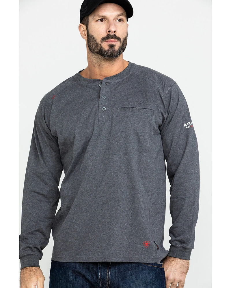 Ariat Men's FR Air Henley Long Sleeve Work Shirt - Tall