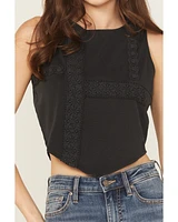 Originality Women's Solid Handkerchief Hem Tank Top