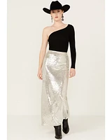 By Together Women's Sequins Maxi Skirt