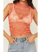 Free People Women's Nice Try Mesh Floral Muscle Tank