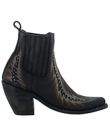 Liberty Black Women's Vegas Gloria Studded Booties - Round Toe