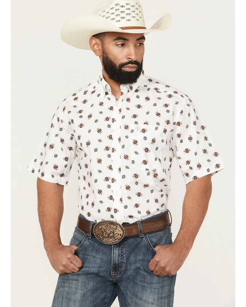 Ariat Men's Westscott Geo Print Short Sleeve Button-Down Western Shirt