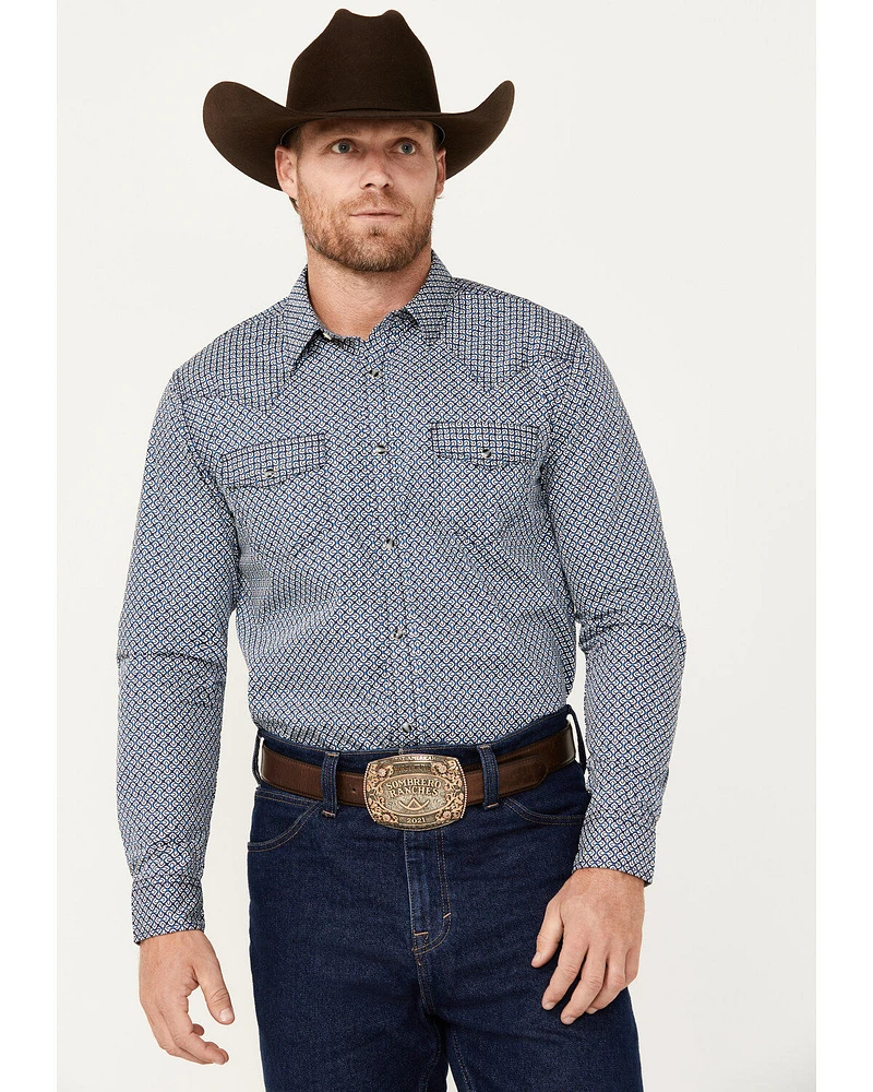 Cody James Men's Reride Geo Print Long Sleeve Snap Western Shirt - Big