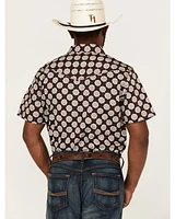 Cody James Men's Kingsland Medallion Print Short Sleeve Snap Western Shirt