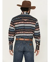 Rodeo Clothing Men's Southwestern Striped Long Sleeve Snap Western Shirt