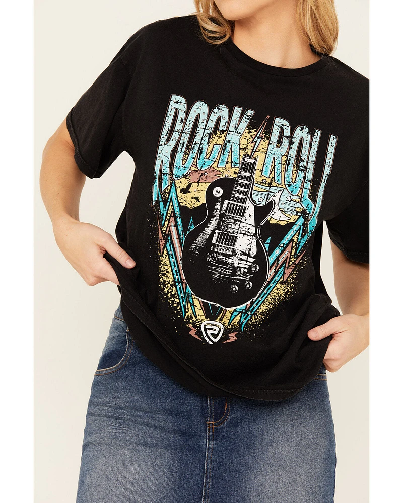 Rock & Roll Denim Women's Rhinestone Short Sleeve Graphic Tee