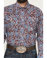 Roper Men's Paisley Print Long Sleeve Snap Western Shirt