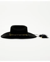 Wrangler Women's Floral Jacquard Feather Tassel Fashion Hat