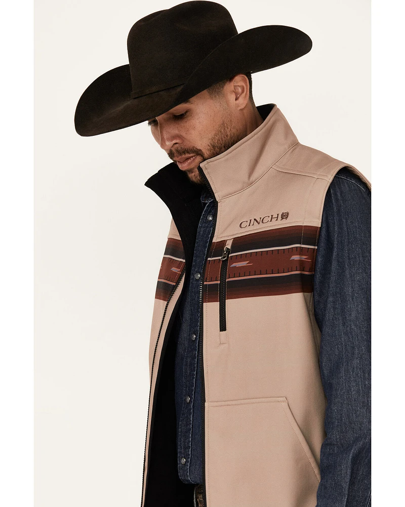 Cinch Men's Southwestern Border Print Bonded Bomber Vest