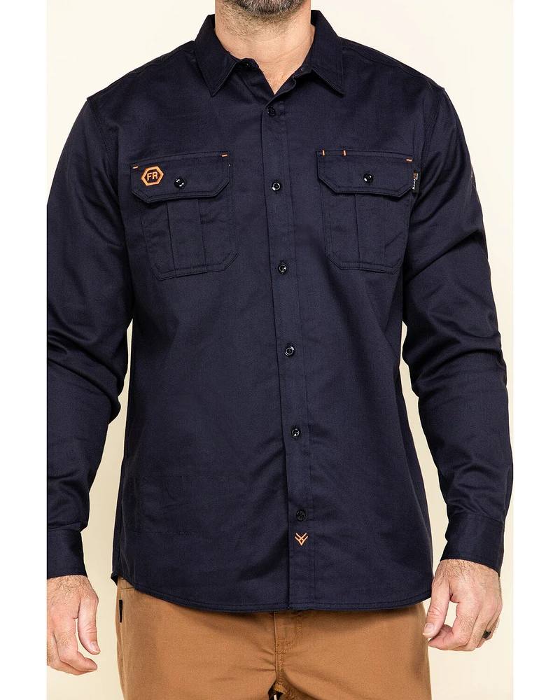Hawx Men's FR Long Sleeve Button-Down Work Shirt - Big