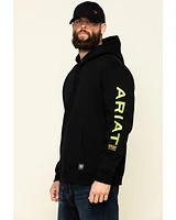 Ariat Men's Black/Lime Rebar Graphic Hooded Work Sweatshirt