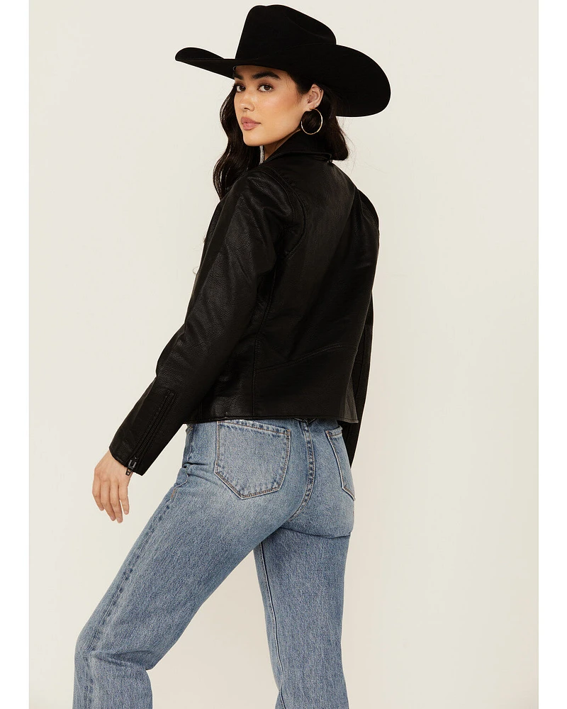 BLANKNYC Women's Faux Leather Moto Jacket