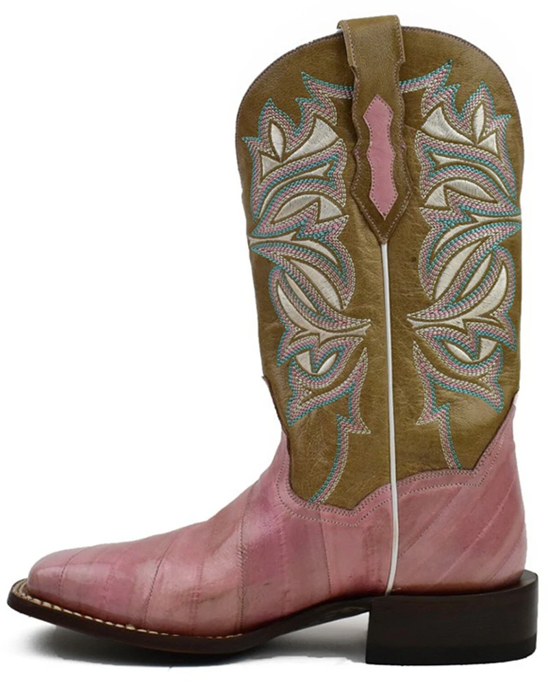 Dan Post Women's Eel Exotic Western Boots - Broad Square Toe