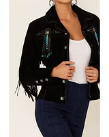 Scully Women's Fringe & Beaded Suede Jacket