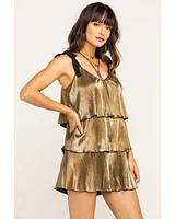Show Me Your Mumu Women's Pleated Suarez Tie Mini Dress