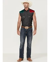 Cody James Men's Mexico Flag Eagle Bubba Sleeveless Snap Western Shirt