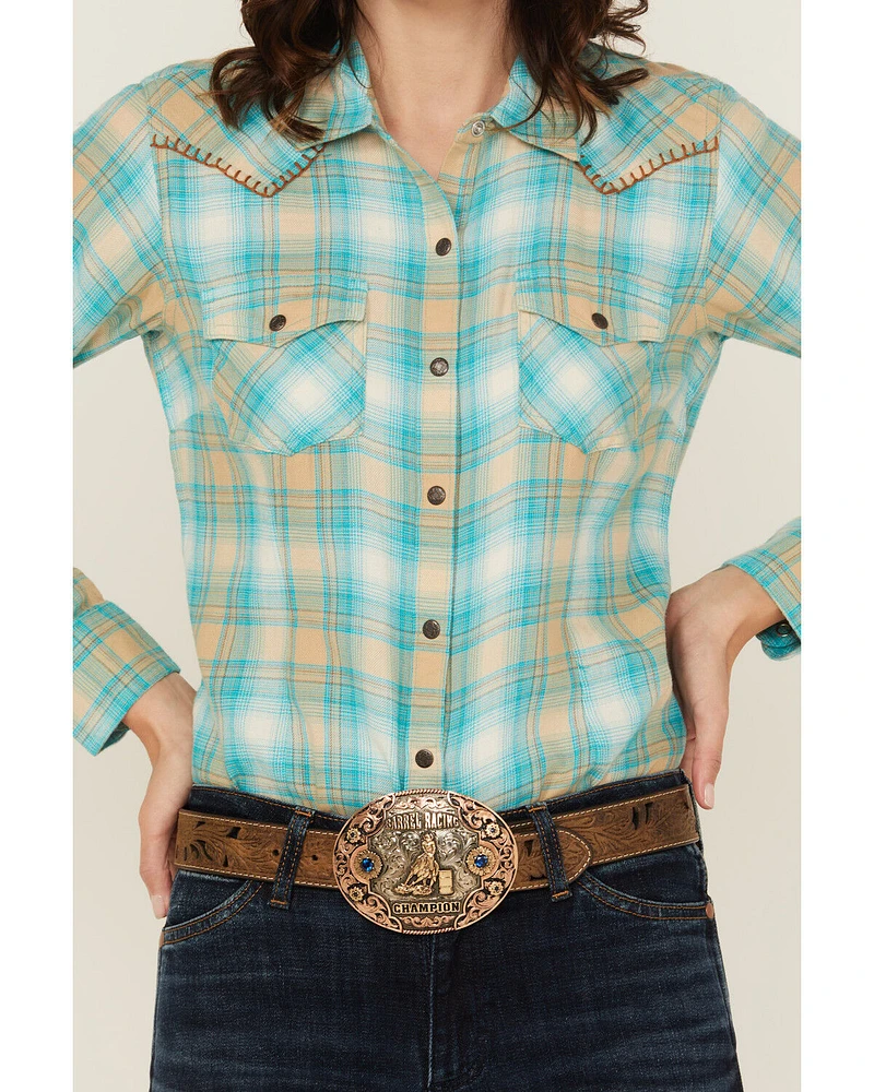 Ariat Women's Plaid Print Long Sleeve Snap Western Shirt